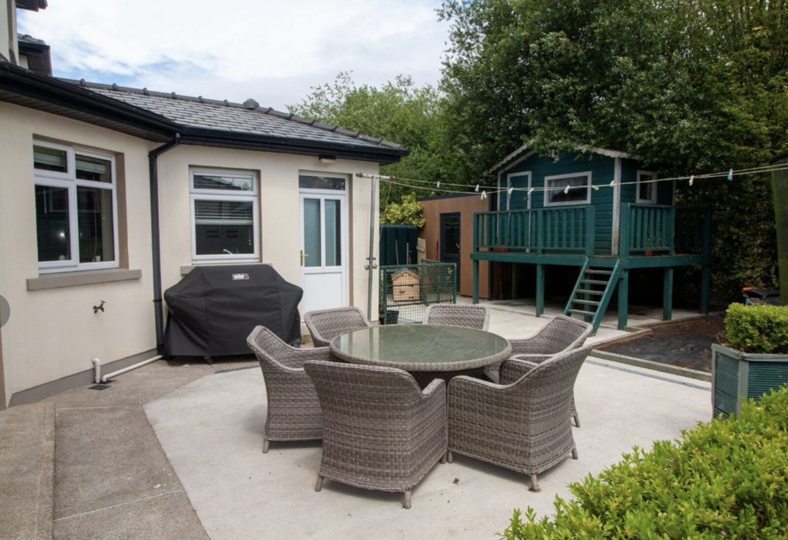 Patio seating area and garden